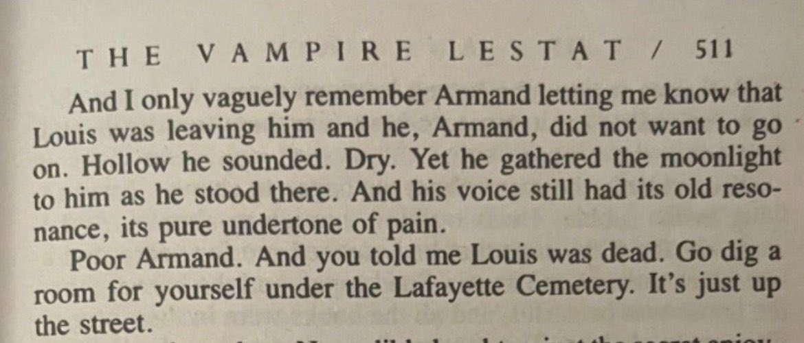 lestat basically said armand pls kill yourself ❤️