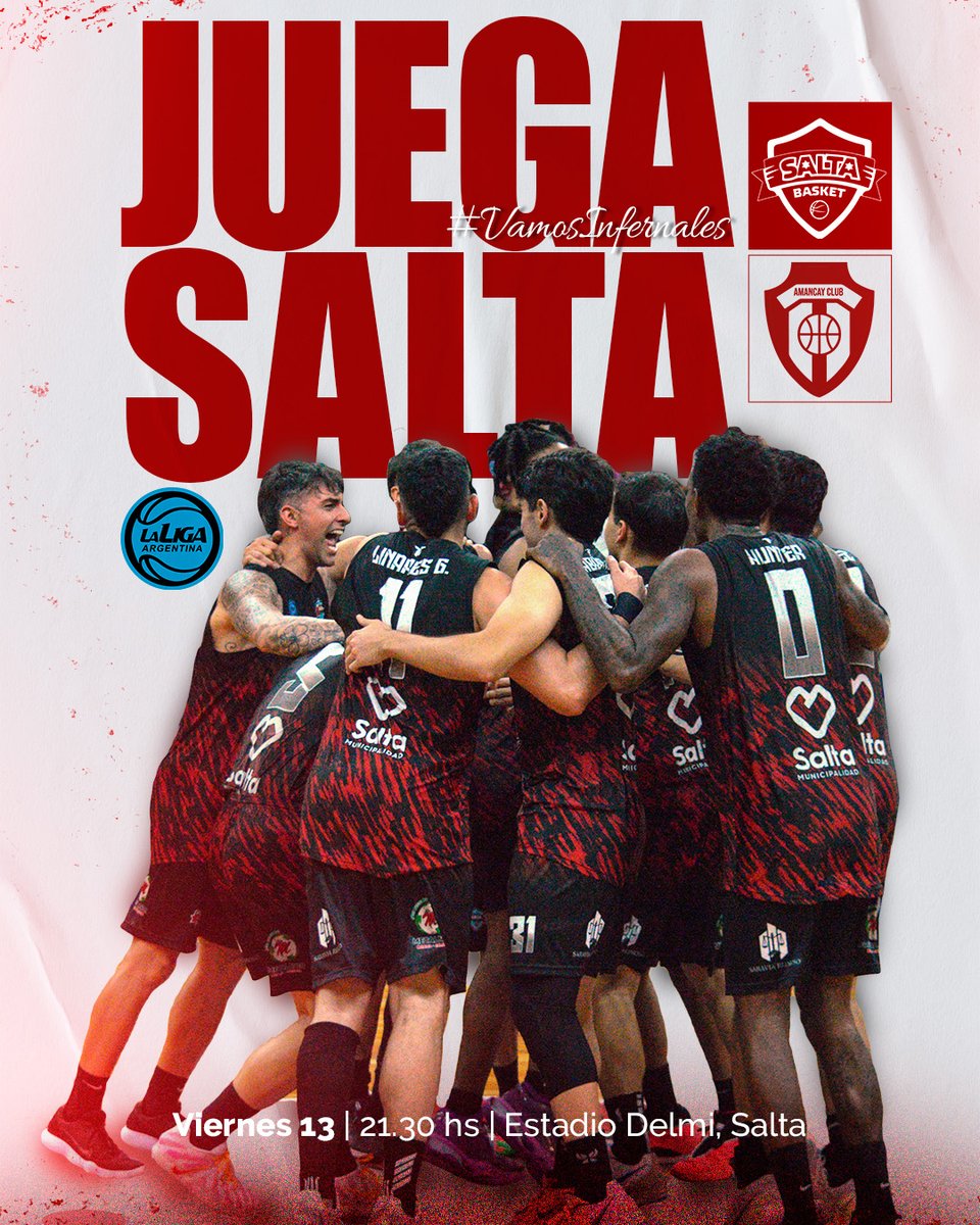 SaltaBasket's tweet photo. En un rato nos vemos en el DELMI!!! 
Partidazo!!! 💪🏽💪🏽🔥🔥🏀🏀
Conferencia Norte de @LigaARGbasquet 

Info 👉🏽 https://t.co/kSSvhJ1dxo

#VamosInfernales #Salta #Deportes #LigaArgentina https://t.co/CaEXT7vxKK