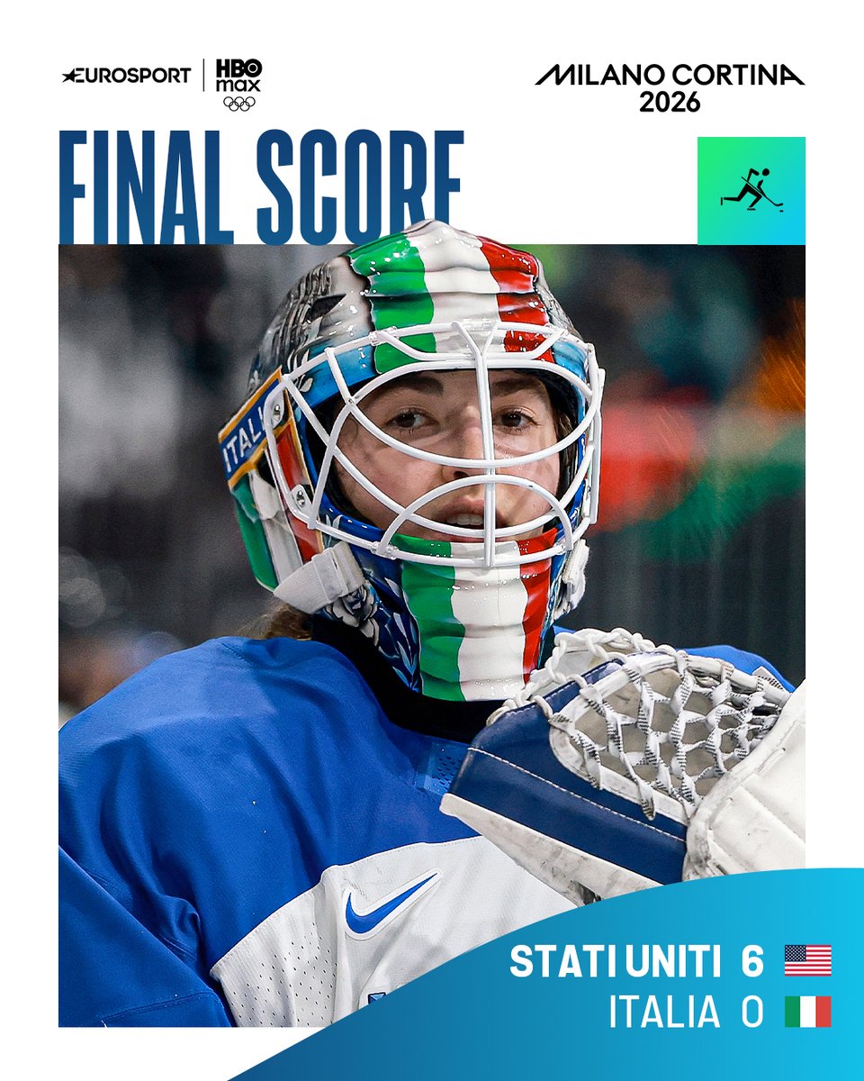 FINISCE IL SOGNO DELL'ITALIA 🇮🇹😢

Le Azzurre di Eric Bouchard giocano con coraggio e rimane in partita per i primi 20 minuti, poi il Team USA innesta le marce altissime e stacca il biglietto per la semifinale 🇺🇸

Grazie di tutto ragazze 💙💙💙

#MilanoCortina2026 #Olimpiadi
