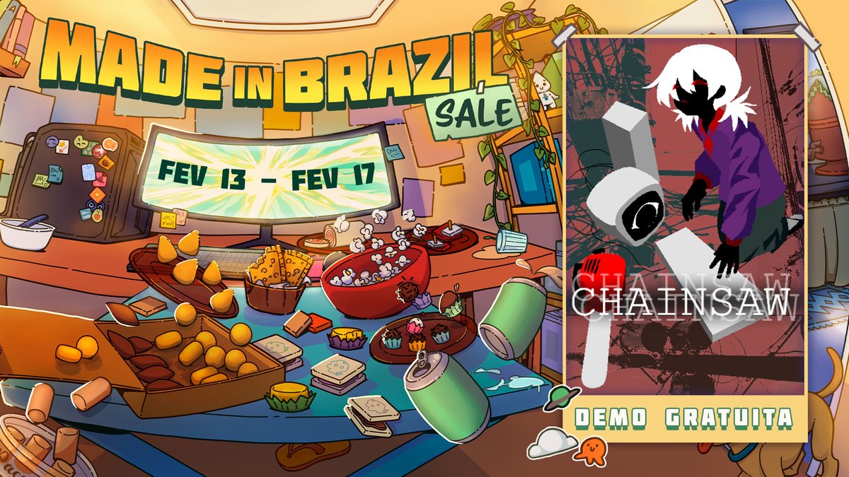 ZNTProd's tweet photo. A #MadeinBrazilSale começou! Aproveite pra conhecer vários jogos da ZNT, com promoções especiais e demos pra jogar!

Bellochia: https://t.co/ThCCBCN8j6
CHAINSAW: https://t.co/ueDmKt9Sg2
Coralina: https://t.co/mtlP869hXA
Coralina: A Memory's Tale - https://t.co/RbB7TqKEBX https://t.co/A9QCR7Kf8B