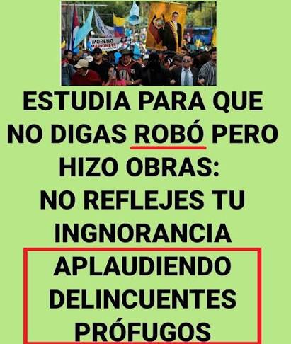 andream3380's tweet photo. @Polificcion Ecuador el único país q hacen manifestaciones para defender a delincuentes y políticos corruptos y no lo hacen por sus derechos, de verdad q dan vergüenza y pena ajena 🤨👈🏼 https://t.co/bNIpZM94QC