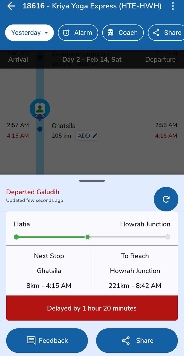Already 1 hour 20 minutes late into a 10-hour journey. Please do the needful. PNR 6562926173 <a href="/RailwaySeva/">RailwaySeva</a> <a href="/RailMinIndia/">Ministry of Railways</a>