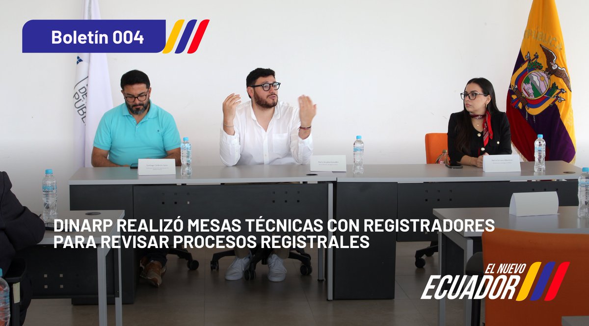 DinarpEc's tweet photo. ✍️#Boletín | Fortalecemos nuestra gestión en territorio.

Mantuvimos un diálogo abierto con registradores de la Zona 3 enfocado en brindar servicios registrales más eficientes y personalizados.

➡️https://t.co/C4MmSR5FWs

#ElNuevoEcuador🇪🇨 https://t.co/B1F0J20qRZ