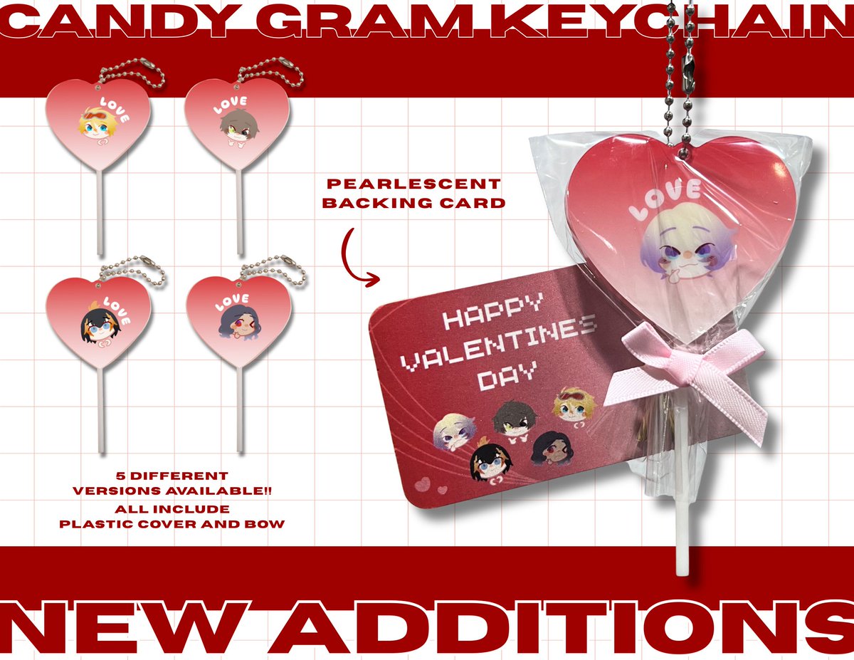 Last minute addition to tomorrow's NIJIful Valentines Day! 

I will have these acrylic lollipop keychains available 🫶candygram style!!