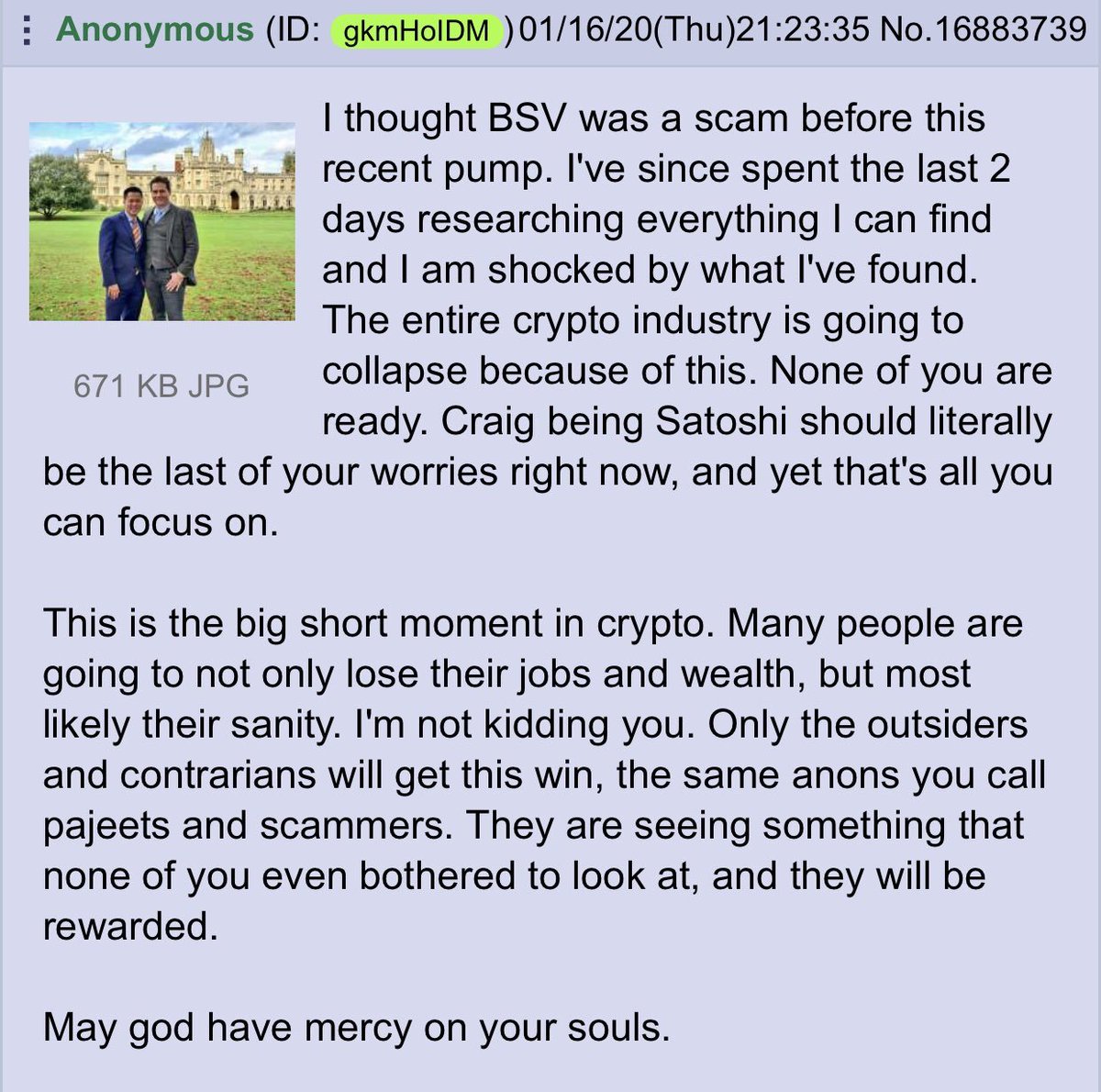 Remember this? Anon was early but not wrong