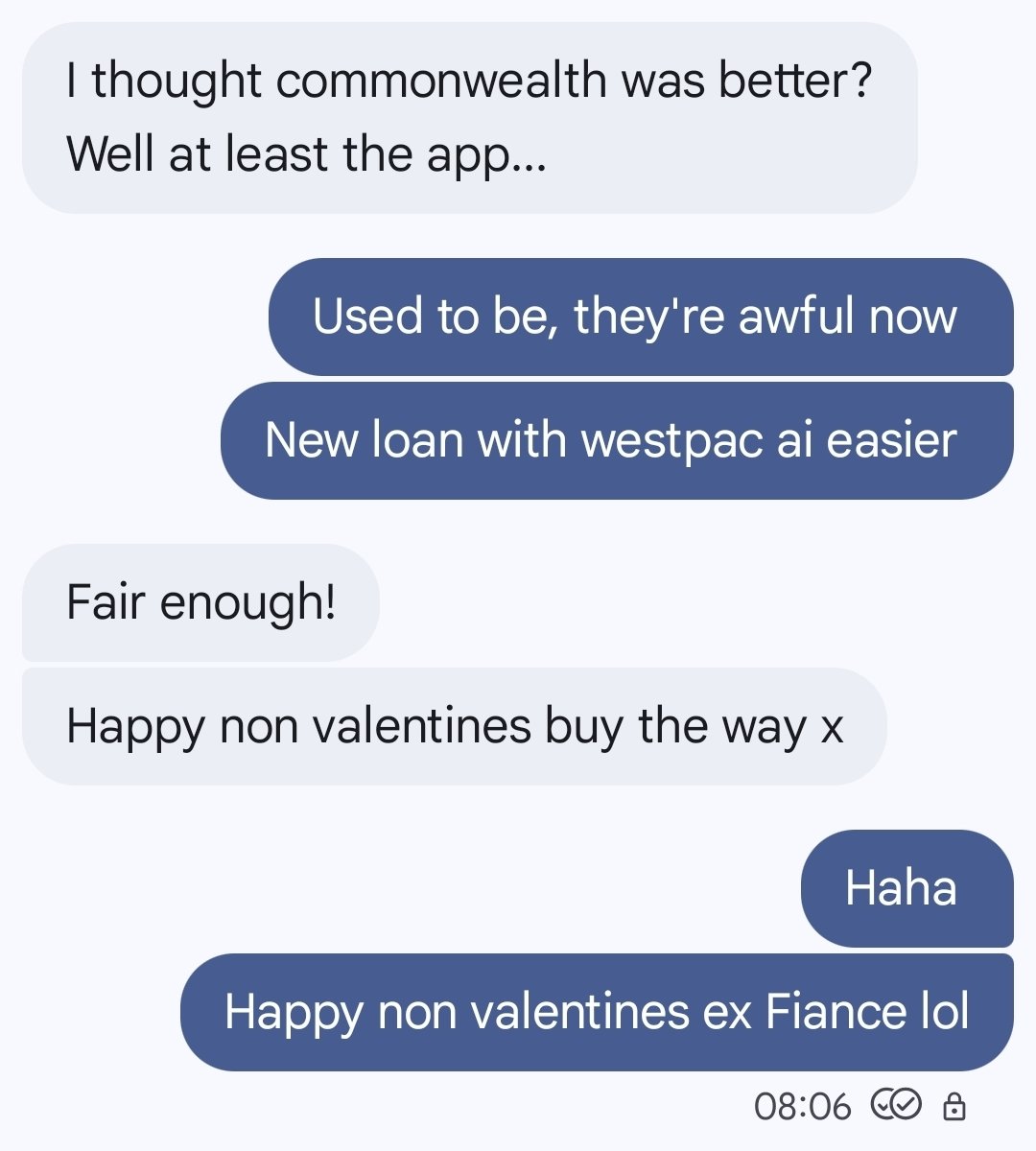 GCFister's tweet photo. Gotta love ur Ex.. "Non Valentines"
If u didn't know. I have an Amazing Husband of 8 years. At same time, I had another partner for 6 years (yes they both knew, we all lived together). Yeh, shocked I could get 1, but 2 haha
Partner of 6 years showed less dedication and left 2 years ago
He's a dirty quitter and my Bestie haha 😄