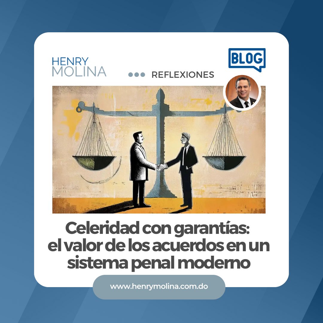 Firmeza donde es necesaria, humanidad en cada proceso. Avanzamos hacia un sistema penal inteligente y estrictamente apegado a la Constitución.

REFLEXIONES: 
Celeridad con garantías: 
el valor de los acuerdos en un sistema penal moderno.

➡️ henrymolina.com.do/celeridad-con-…