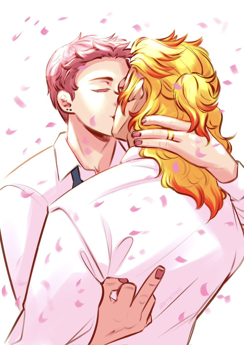 rtistnic's tweet image. 🎶They say, you know when you know
So let’s face it, you had me at hello🎶💍
❄️🔥
#kny #DemonSlayer #akaren #renkaza #kyojuro #rengoku #akaza
renkaza wedding for Valentine’s Day also yaaaaayyy new style HEHE