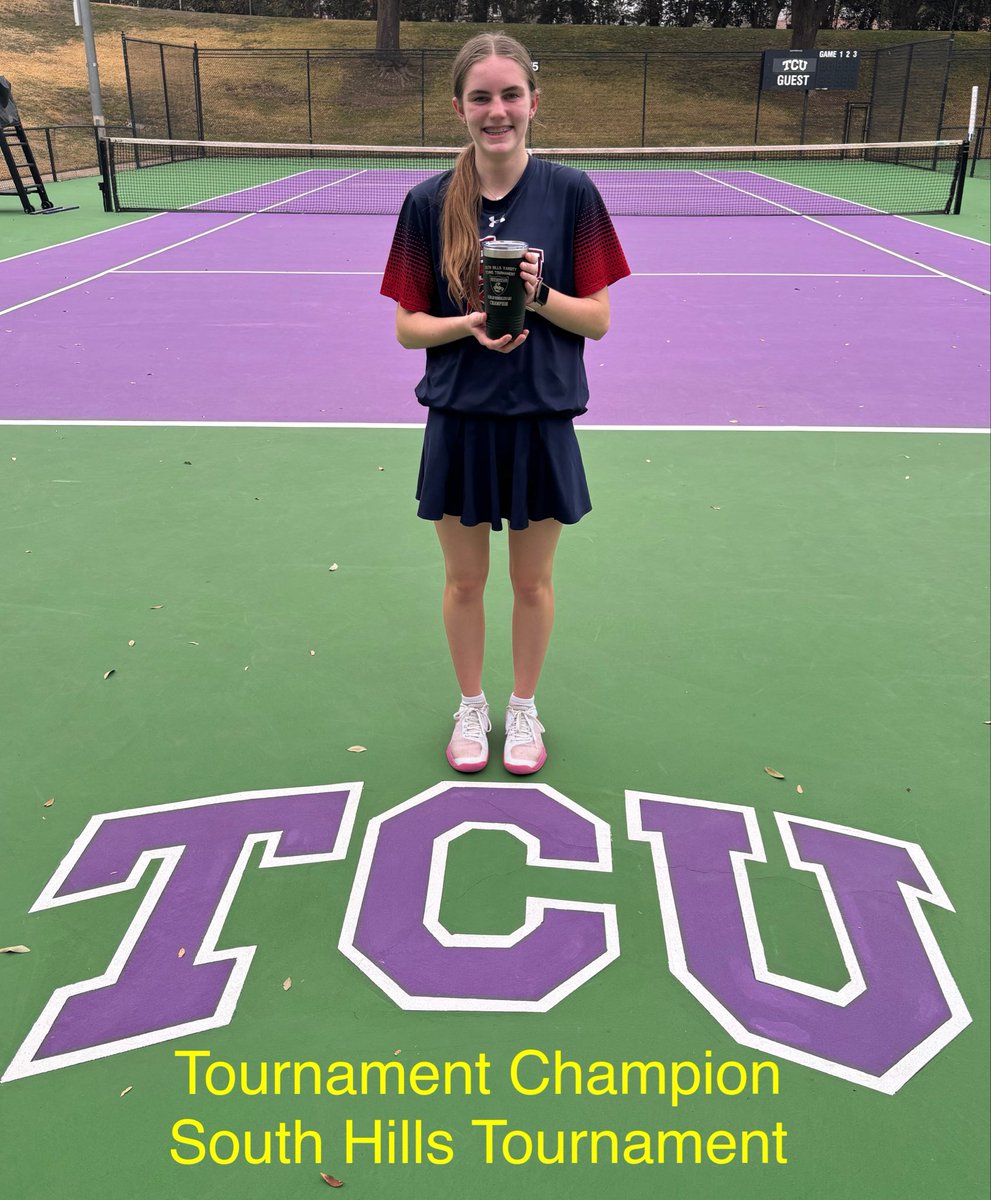 Congratulations to Hannah for winning 1st place in the Girls A singles division at the South Hills varsity tournament today!! Go Raiders!!