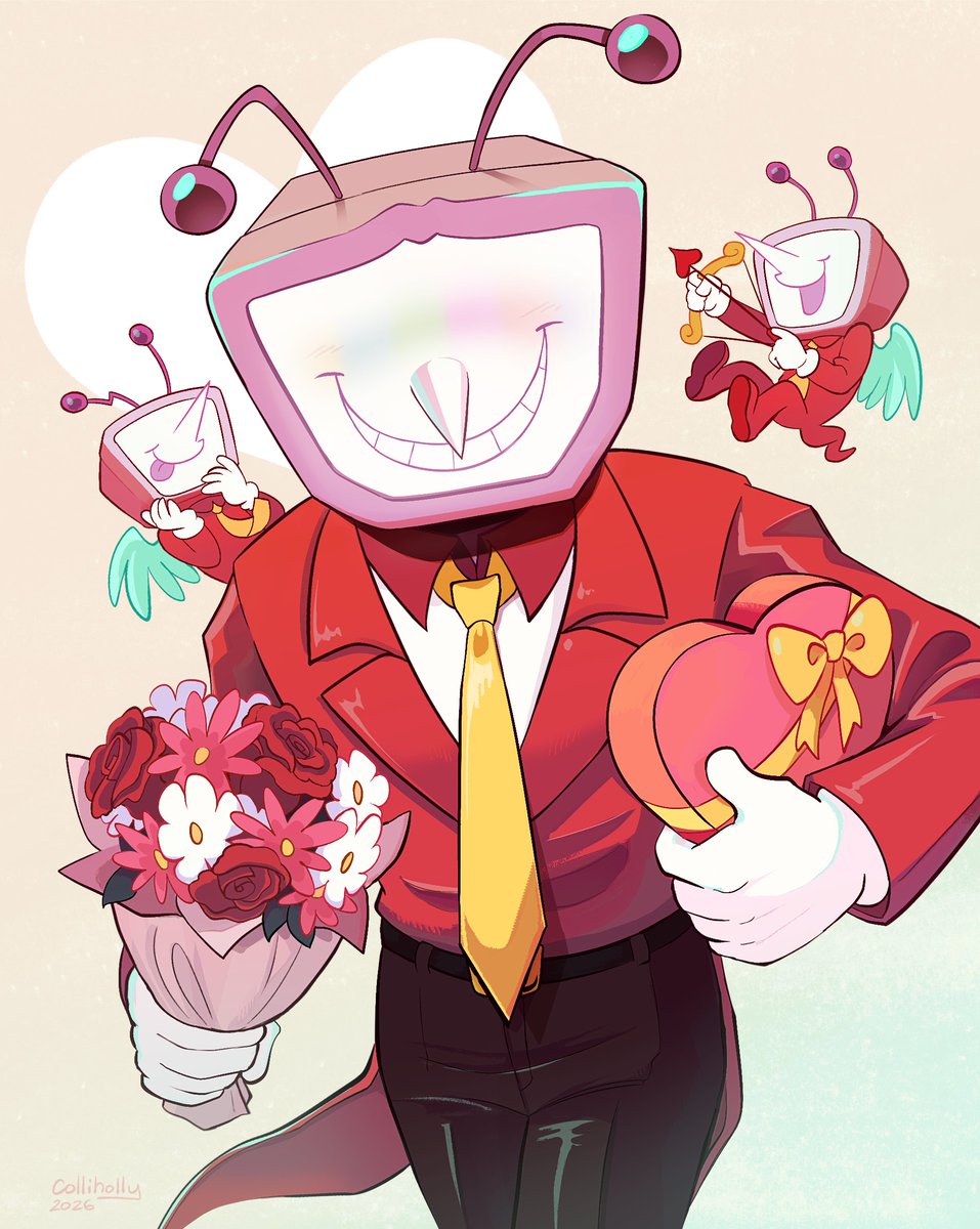 Tenna heard that you LOVE TV... 💝(Happy Valentine's!) #deltarune