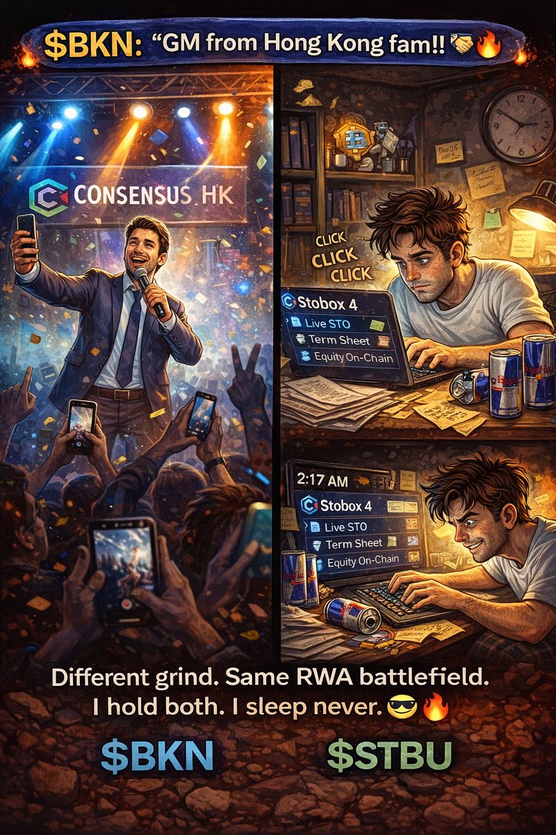 One networking. One net-worthing.
Different grind. Same #RWA war.
One ~7M, the other ~$350K MCAP

$BKN x $STBU

🚀🚀🚀🚀🚀🚀