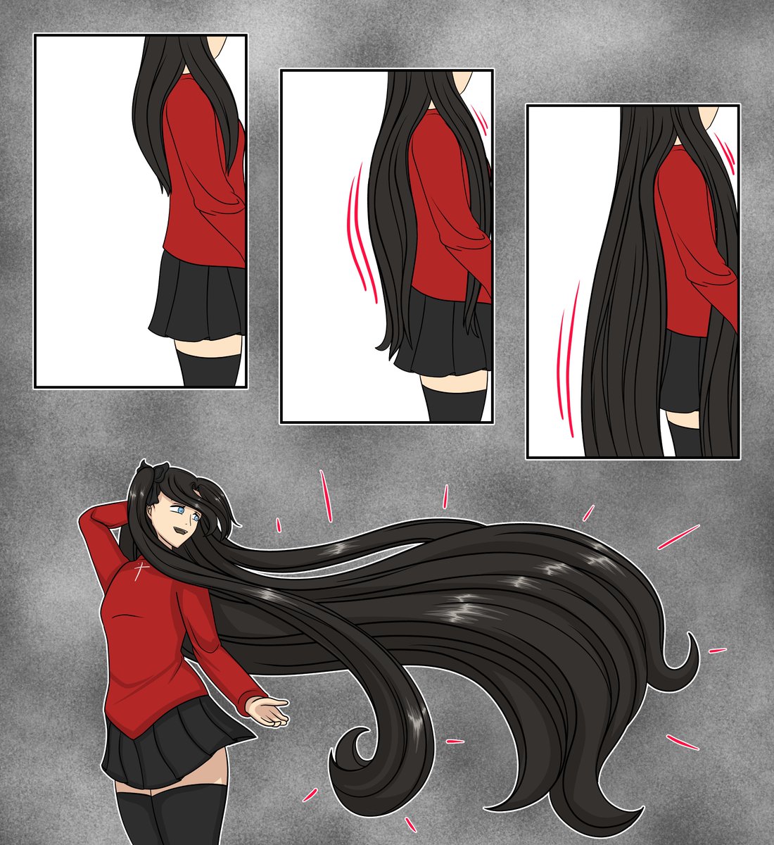 NotSafeForMKW's tweet photo. Rin got a lot more hair than she bargained for. https://t.co/5g1dj2Z8KS