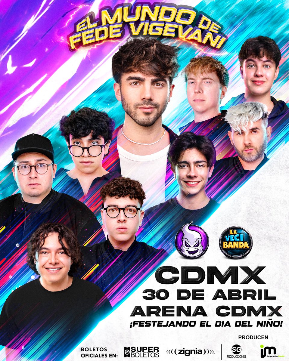 30 de abril festejamos el día del niño con El Mundo de <a href="/fedevigevani/">fede</a> en CDMX 🇲🇽🤍 <a href="/ArenaCdMexico/">Arena CDMX</a> 

¿A quién vemos? 😍

#fedevigevani #clubmisterio #lavecibanda