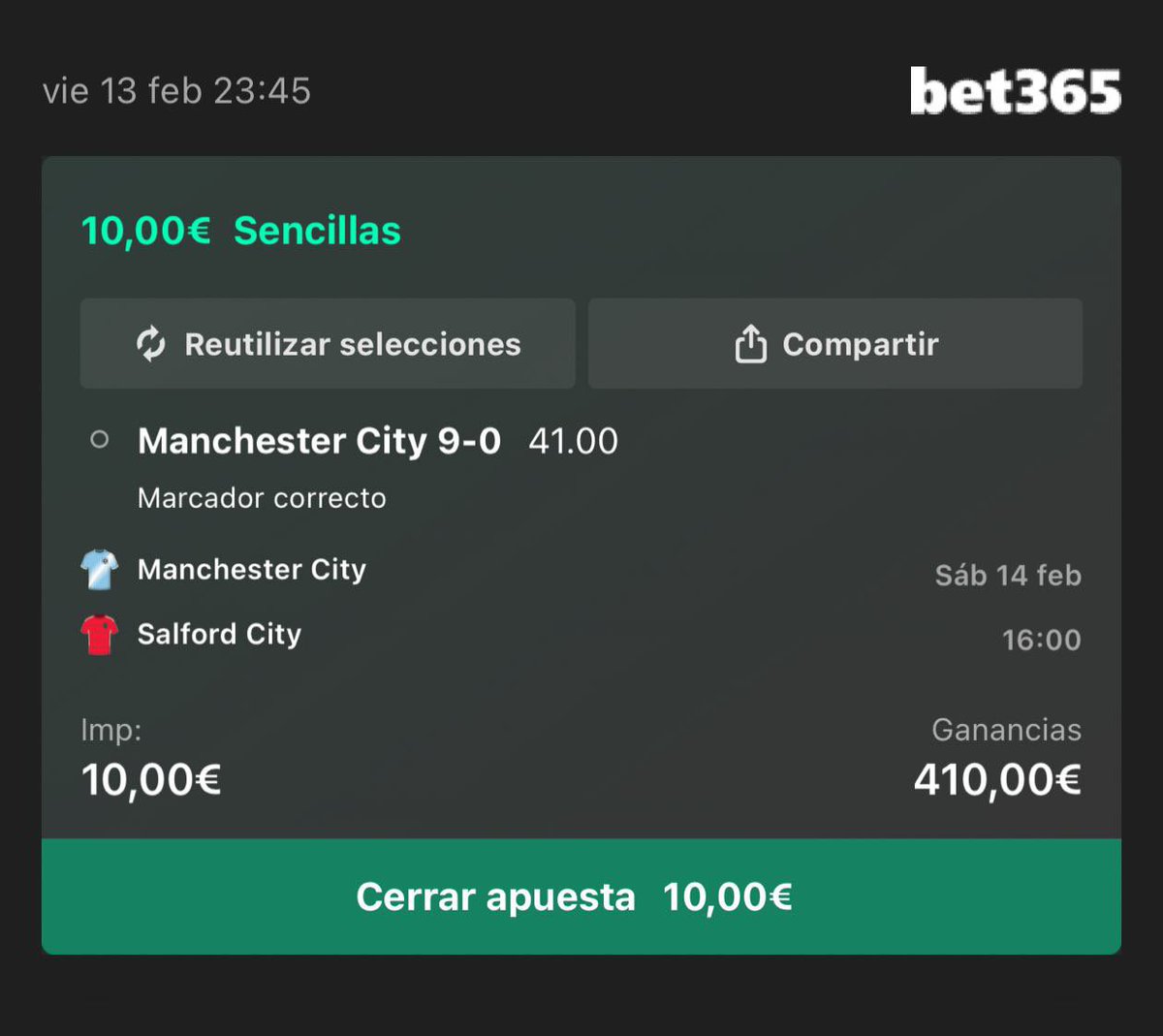 ApuestasElite7's tweet image. Pruebo estos 4 resultados para mañana el City, el año pasado quedaron 8-0 así que por probar 🤷‍♂️

@PhilFoden @rayan_cherki @antoinesemenyo 

“JUST DO IT”😉