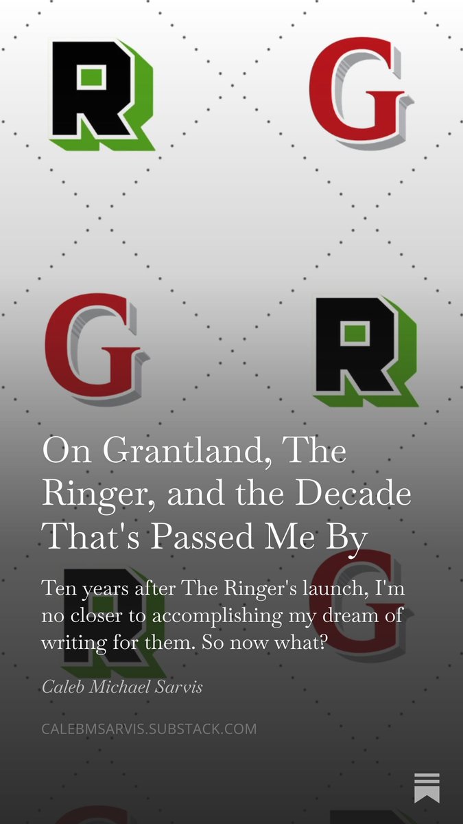calebwritez's tweet image. ICYMI: On the eve of the @ringer turning 10, I wrote about following Bill Simmons, how the decade has passed me by, and if I still got it in me to dream anymore. 
open.substack.com/pub/calebmsarv…