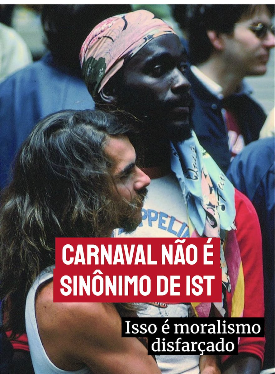 🚨 As pessoas transam o ano inteiro, mas o Carnaval sempre leva a culpa:
moralismo disfarçado.

Carnaval nasceu da dissidência, do encontro e do corpo.
Desejo não adoece. 
O que adoece é falta de informação e acesso à prevenção.