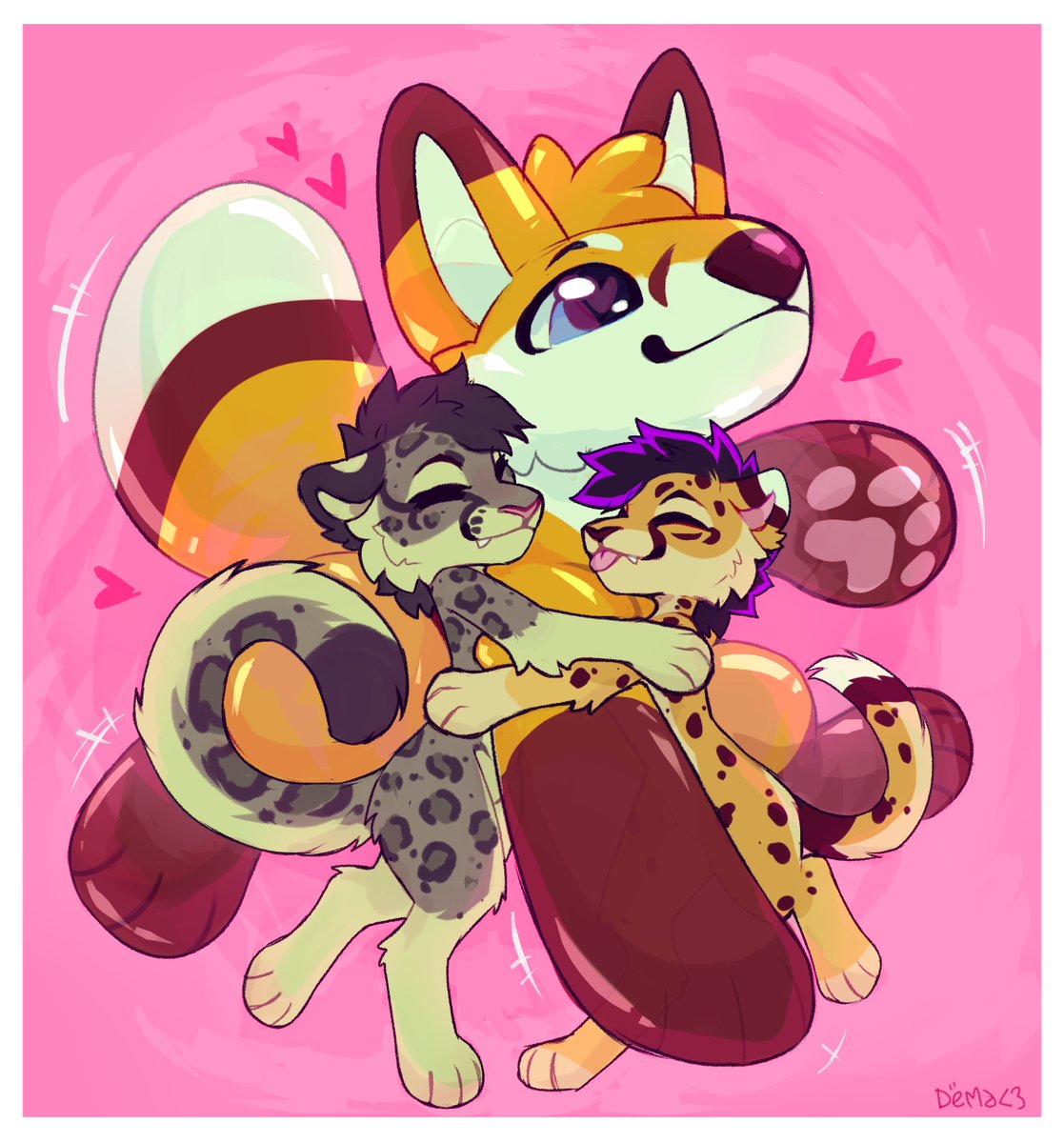 Today’s the day! The day I get to give <a href="/Richie_Paws/">Richie🐾•:ʔᴥʕ:•</a>  EXTRA hugs :) Happy Valentine’s! Love you, chee :3

🎨 <a href="/SonnenDema/">sonnendemon</a> (check out her FA! furaffinity.net/user/sonnendem…) Thank you for that great art ^^