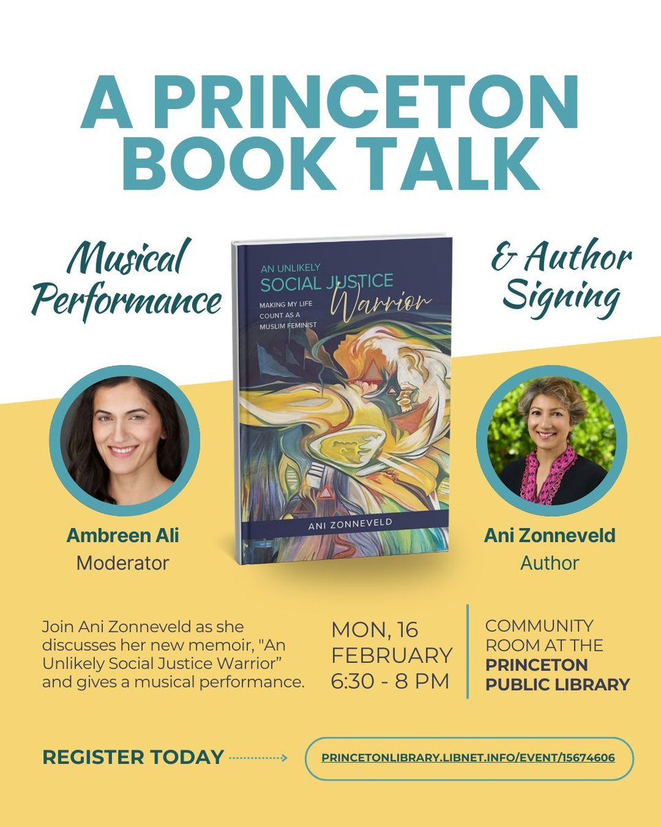 📚✨ Princeton Book Event + Singing ✨📚

Join us in Princeton for an evening of reflection, conversation, and song.

🗓 February 16, 2026
⏰ 6:30–7:30 PM
📍 Princeton Public Library
65 Witherspoon St., Princeton, NJ 08542

Register here:
buff.ly/qv5KrHB