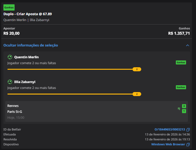 depois de uma semana ruim p caramba hj teve recompensa, odd 67 com 0.25u enviada no gp e mais 27.27u de lucro nesse bilhete!
<a href="/2PorCento_/">2% - Apostas Ev+</a>