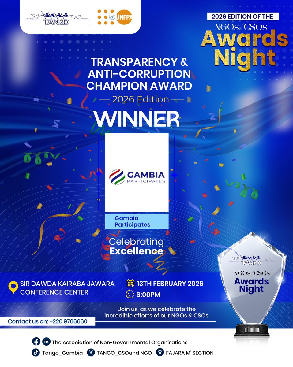 Congratulations <a href="/gmbparticipates/">Gambia Participates</a>