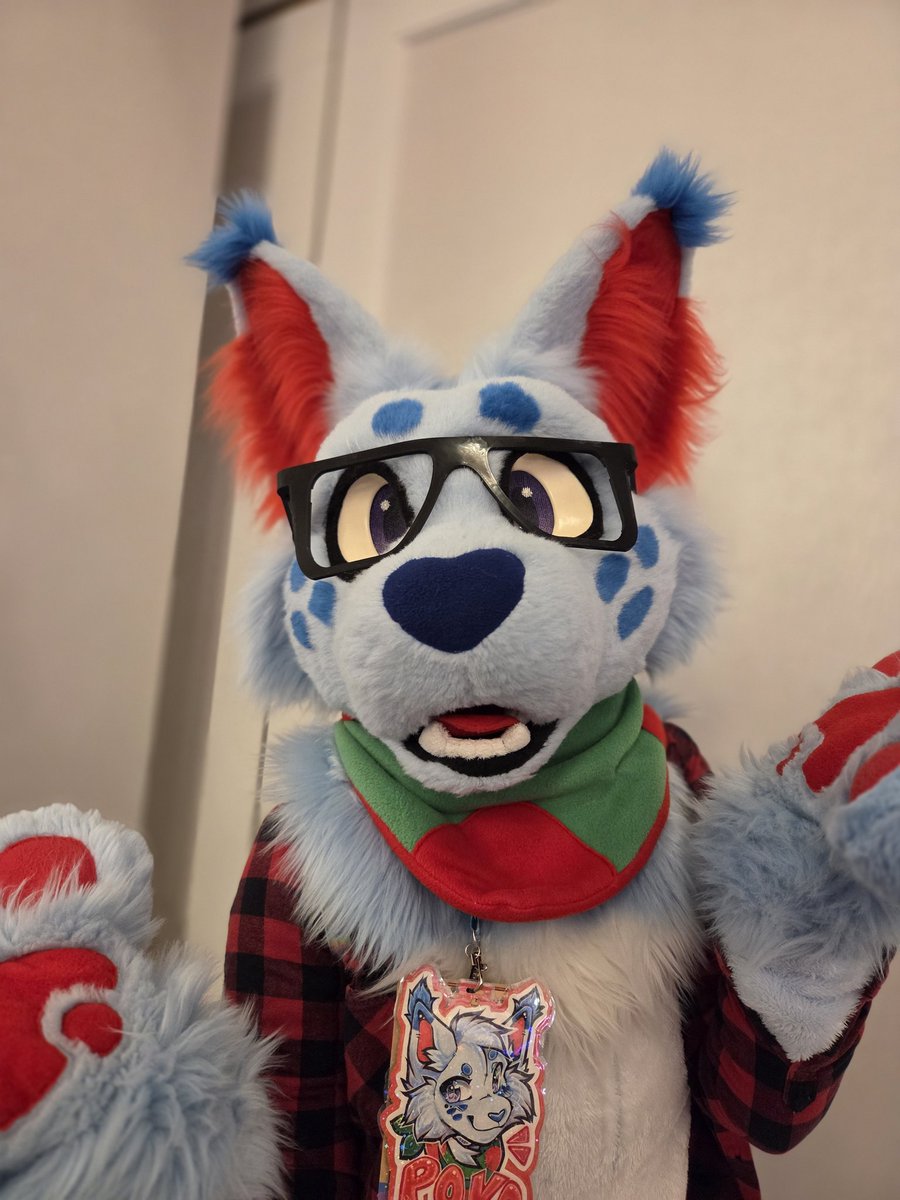 Happy #fursuitfriday !! Dressed Up Fine in Pokos Newest Partial Look 🫶❤️ 
•
Fun Fact. I actually thrifted this Yeti "onesie", cut the hood off and it was a PERFECT match for poko! I used it in dance comp at F2 this year!^^ was fun ♡
📷 @/rea.p123
#furry #fursuit