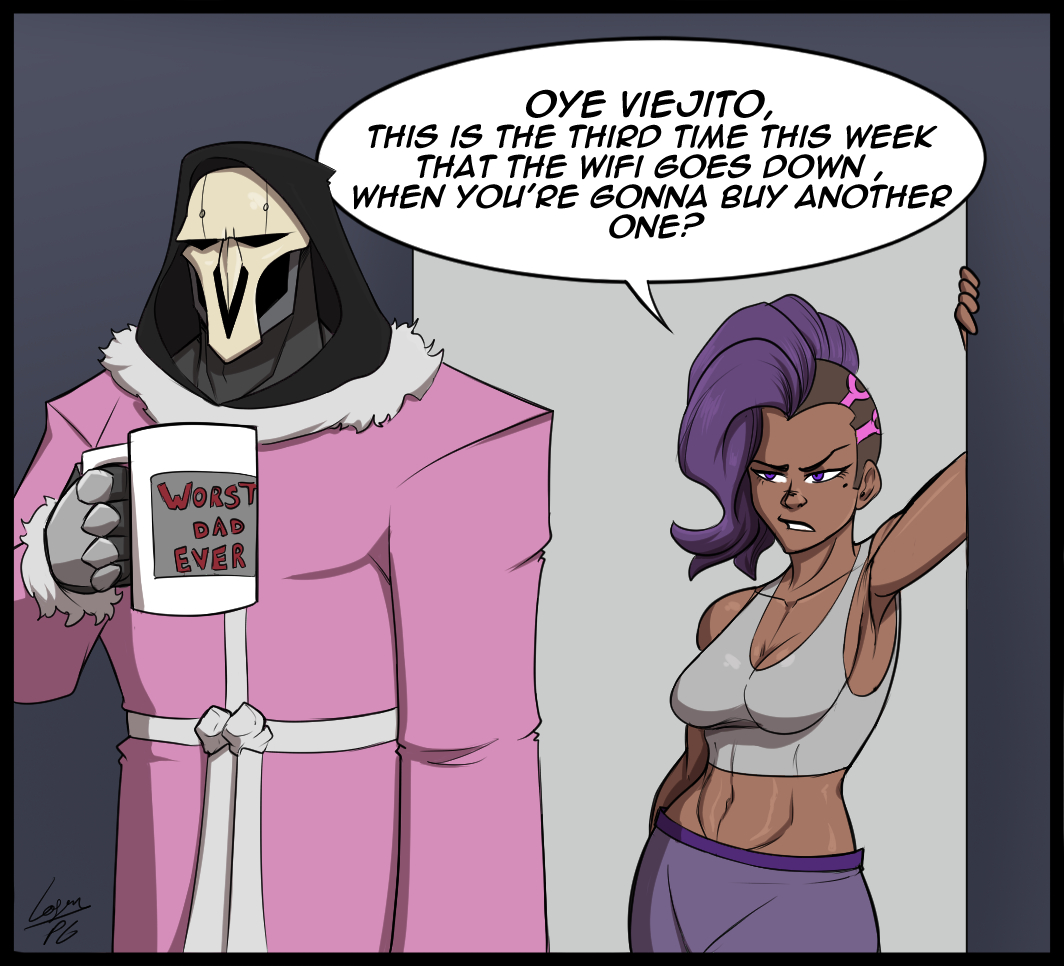 Loganpg3's tweet image. Sombra and Reaper as roommates 
#Overwatch #fanart