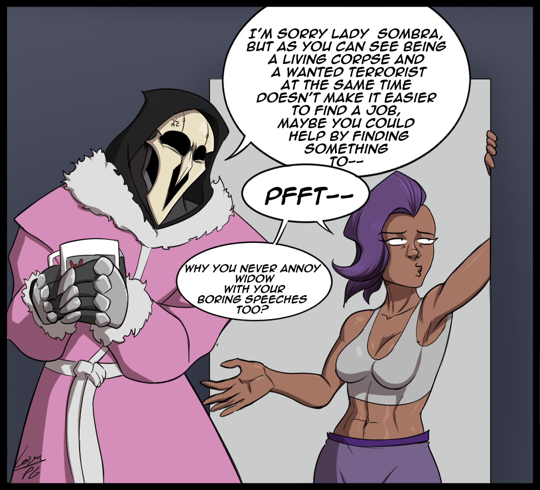 Loganpg3's tweet image. Sombra and Reaper as roommates 
#Overwatch #fanart