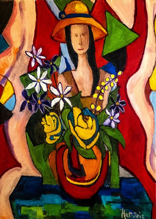 Art of the Day! "Woman with Flowers". Buy at: ArtPal.com/michaelhartste…