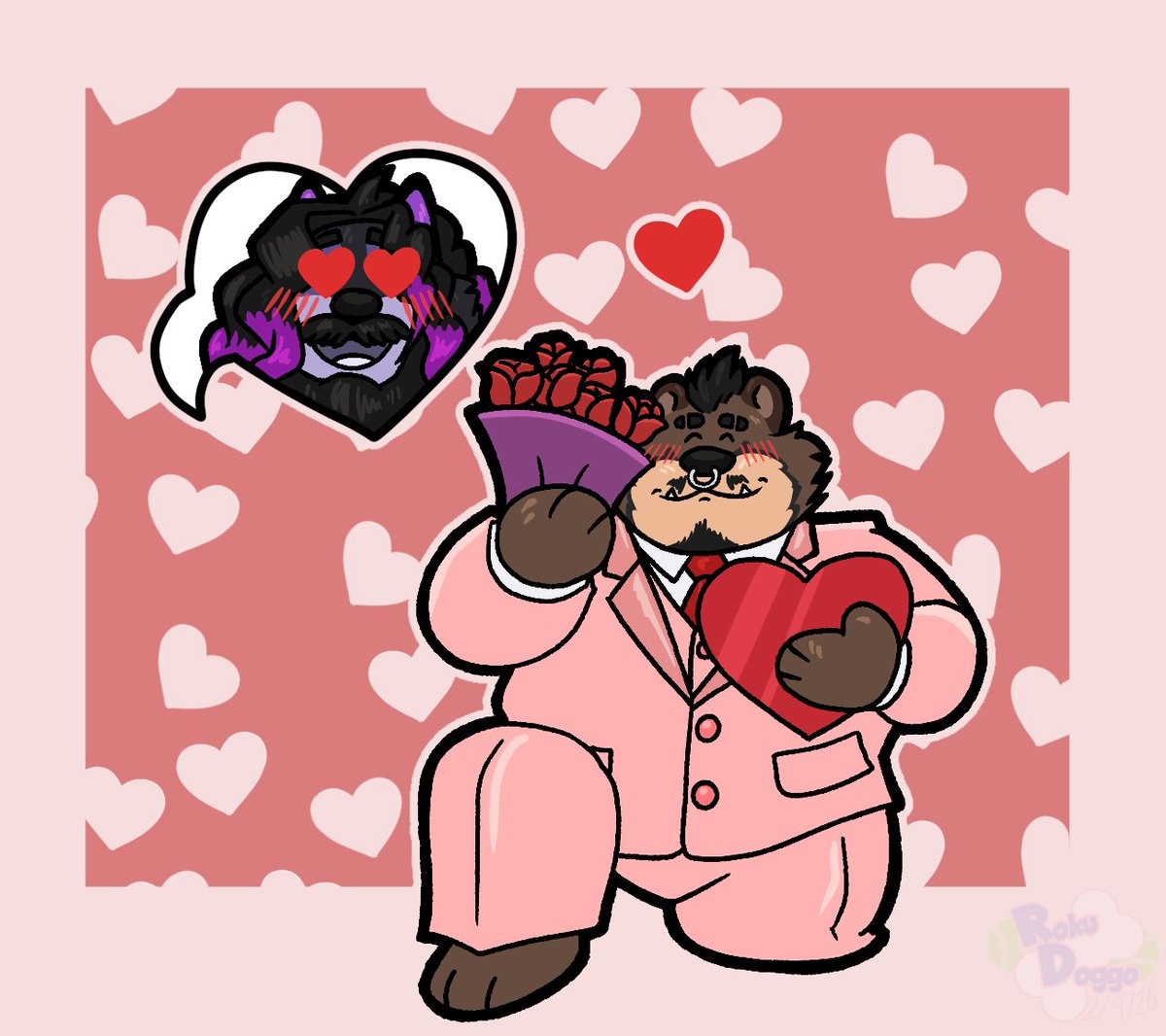 Green_Roegabear's tweet photo. Had an amazing valentines day with my boyfriend @RRSVioletKitty 💘

YCH commissions by @MarshmallowPupy https://t.co/t766EtSIJv