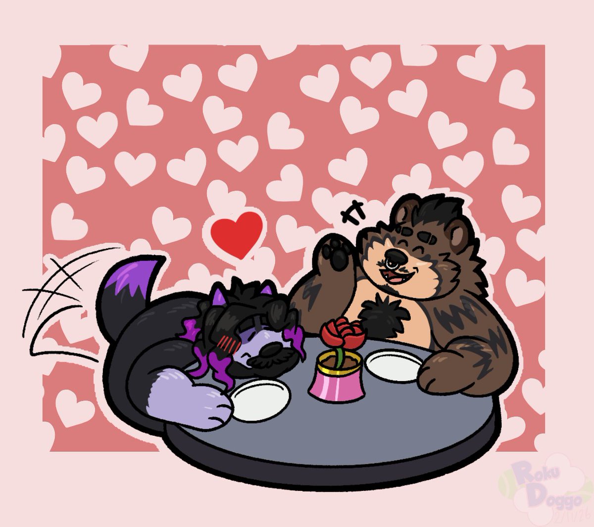 Green_Roegabear's tweet photo. Had an amazing valentines day with my boyfriend @RRSVioletKitty 💘

YCH commissions by @MarshmallowPupy https://t.co/t766EtSIJv