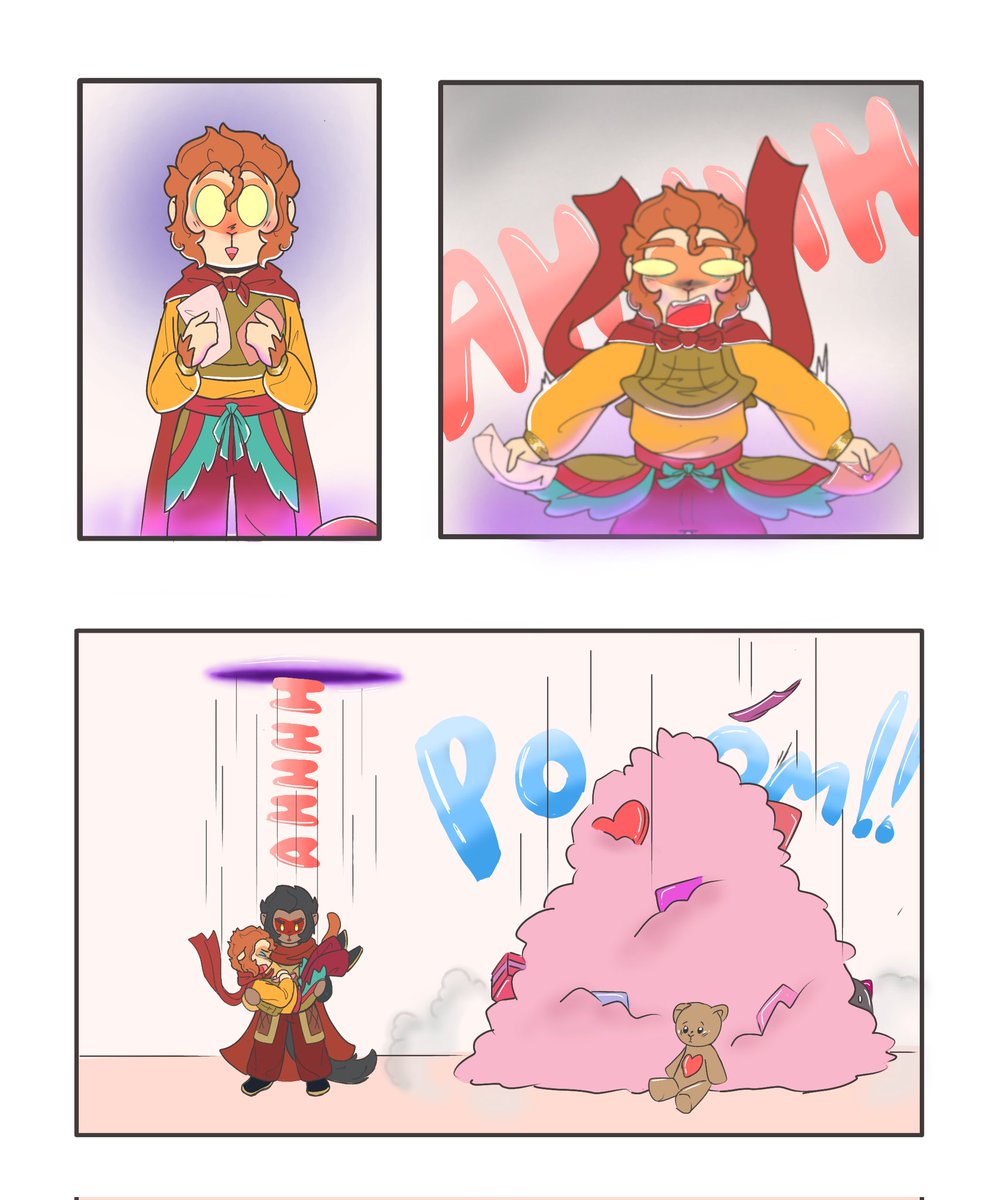 HuertaJacki's tweet photo. Pequeño comic por San Valentín 

Wukong suele recibir regalos, Macaque suele ayudar a abrirlos, pasando un tiempo en pareja https://t.co/sImQMPqM7d