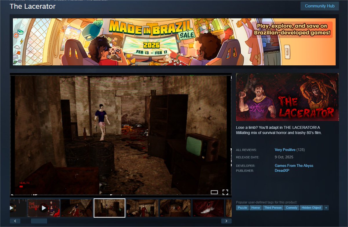 MY BEST GAME SO FAR "THE LACERATOR" IS 20% OFF DUE TO MADE IN BRAZIL SALE 🔥🔥🔥