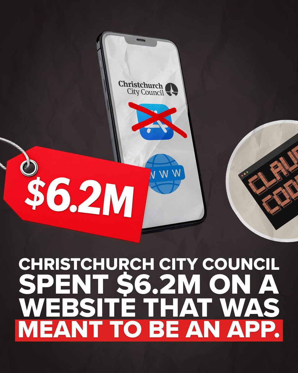 $6.2 million spent on a "digital platform" and it's just a website 🤡

You know, AI probably would've saved them $5M off this.

Full article here: thepress.co.nz/nz-news/360945…