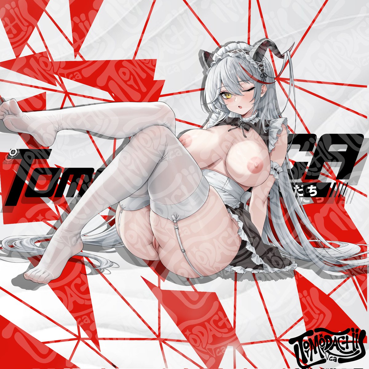 Ca_Tomodachi's tweet photo. Hmph. They think being a maid is so difficult, do they? I could do this with my eyes clo– What?! H-how long have YOU been here?!

Maid agir will be available for preorder this Monday February the 16th 
Wonderful art by @Hidexart https://t.co/urBrdHMEAu