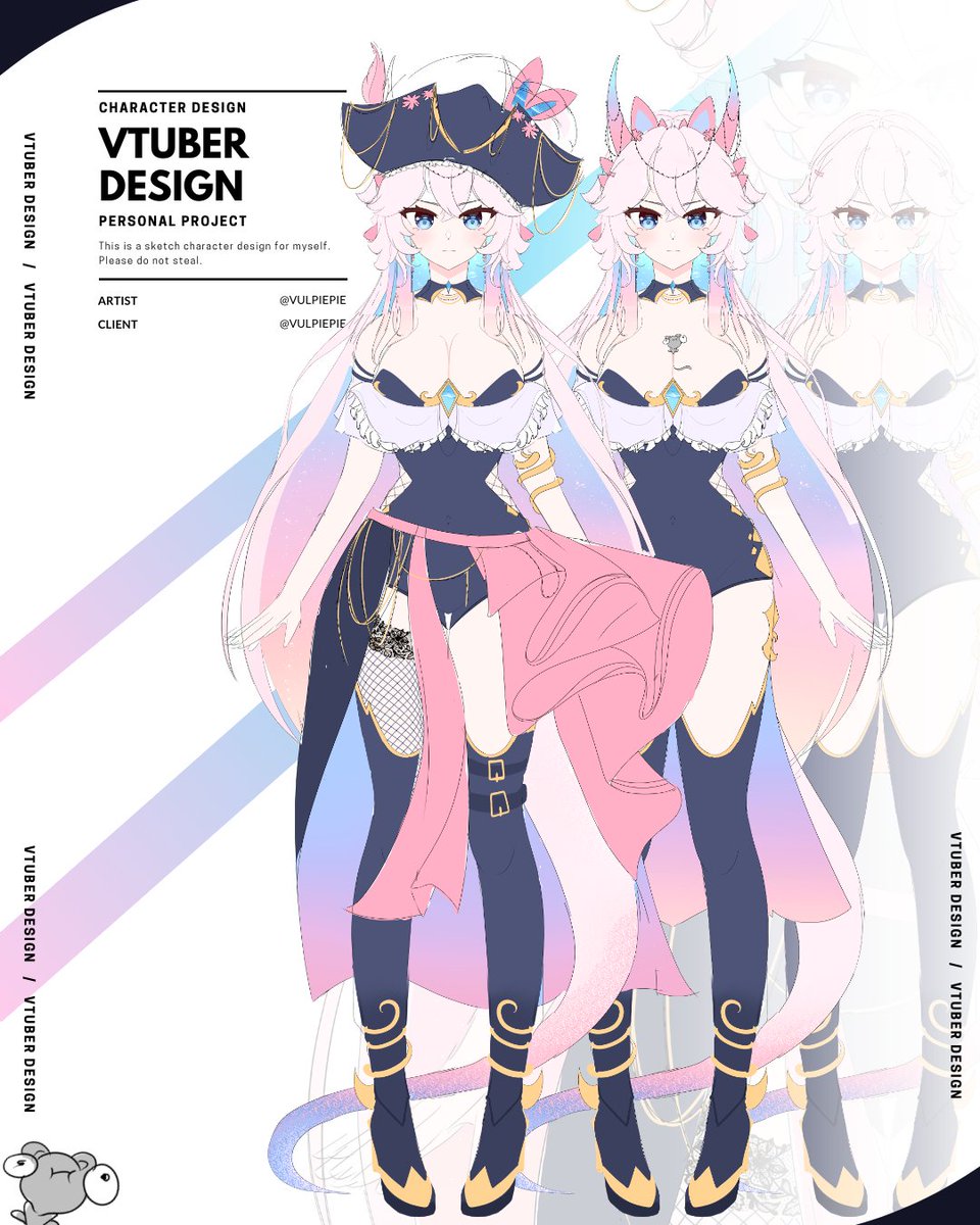 vulpiepie's tweet photo. I did my design a while ago and wasn't sure if I should share my old sketches... but here goes nothing 😩 https://t.co/3O7j93lJWI