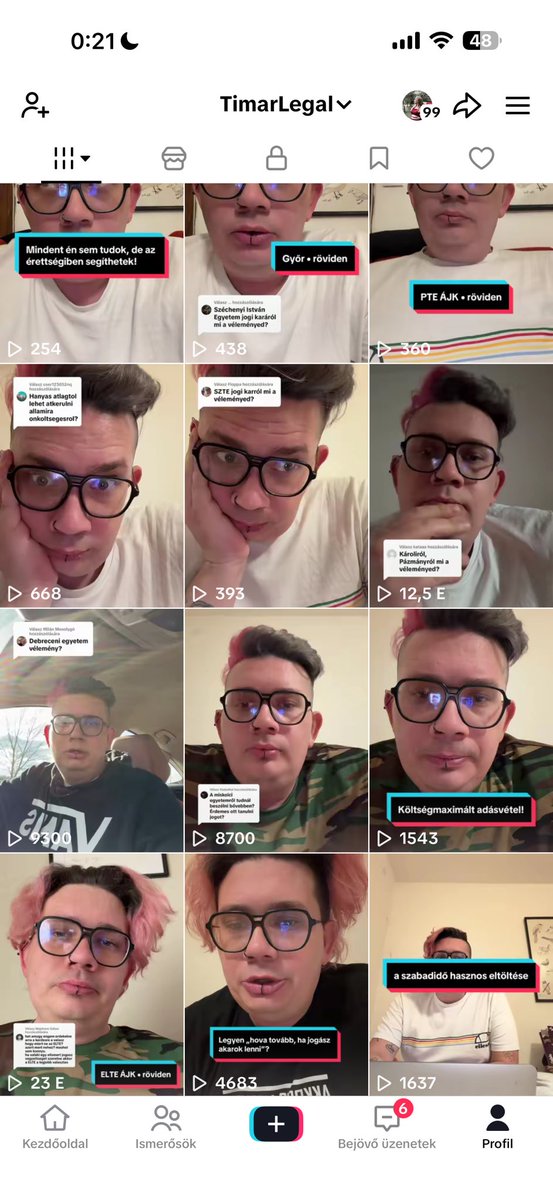 Alakul a TikTok, lassan a mikrofont is elkezdem majd használni. Meg szerzek valami tripodot is. Valami normálisat.