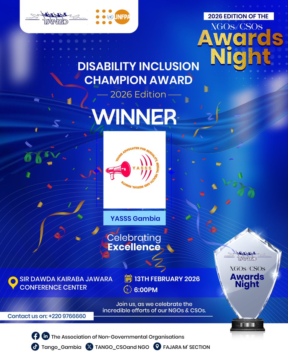 Congratulations <a href="/YASSS_Gambia/">Young Advocates for SSHSR</a>