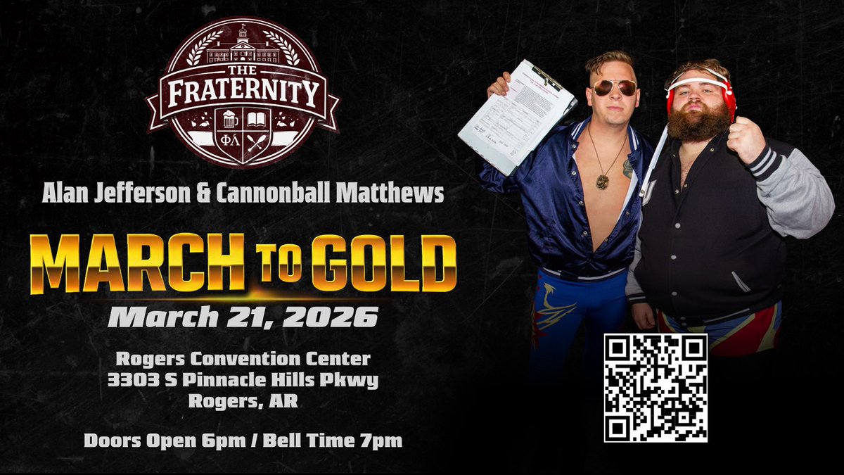 OMWinfo's tweet photo. The final teams are ready for OMW’s MARCH TO GOLD on 3/21 at the Rogers Convention Center!!

Swayze &amp; The Strangler bring their chaotic energy to the tournament!

Plus, the Fraternity are ready to take all of the other teams to school!

Tickets on sale at https://t.co/CFFwYnxuK8 https://t.co/tMoFmnvfGx
