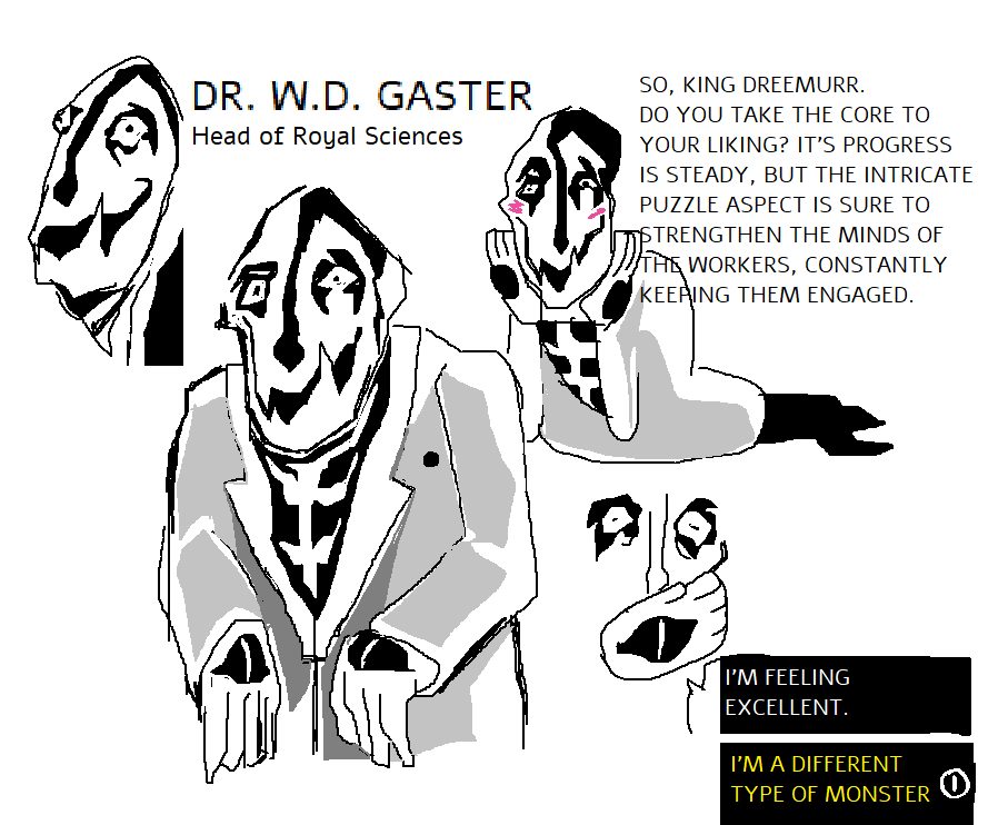 i really like making pre-shatter gaster designs they're so fun even if i might've gotten a little carried away...
#DELTARUNE