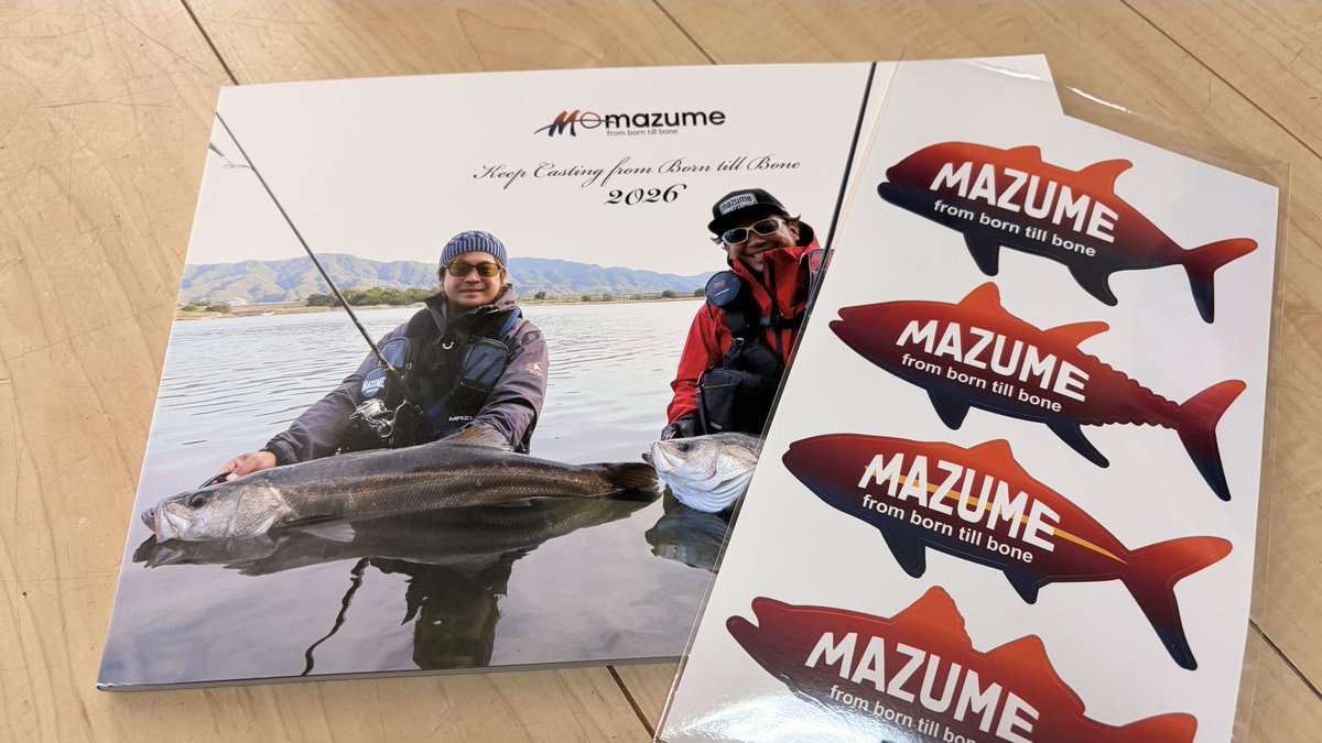 tonkotsudahsuki's tweet photo. mazumeさんのカタログ&ステッカー当たりました🎯
修理しながら使ったウェーダーも限界なので買いに行こうかな👌mazumeさんのウェーダーは動きやすくて良き😎
#mazume
#マズメ https://t.co/esX0RdG8j2