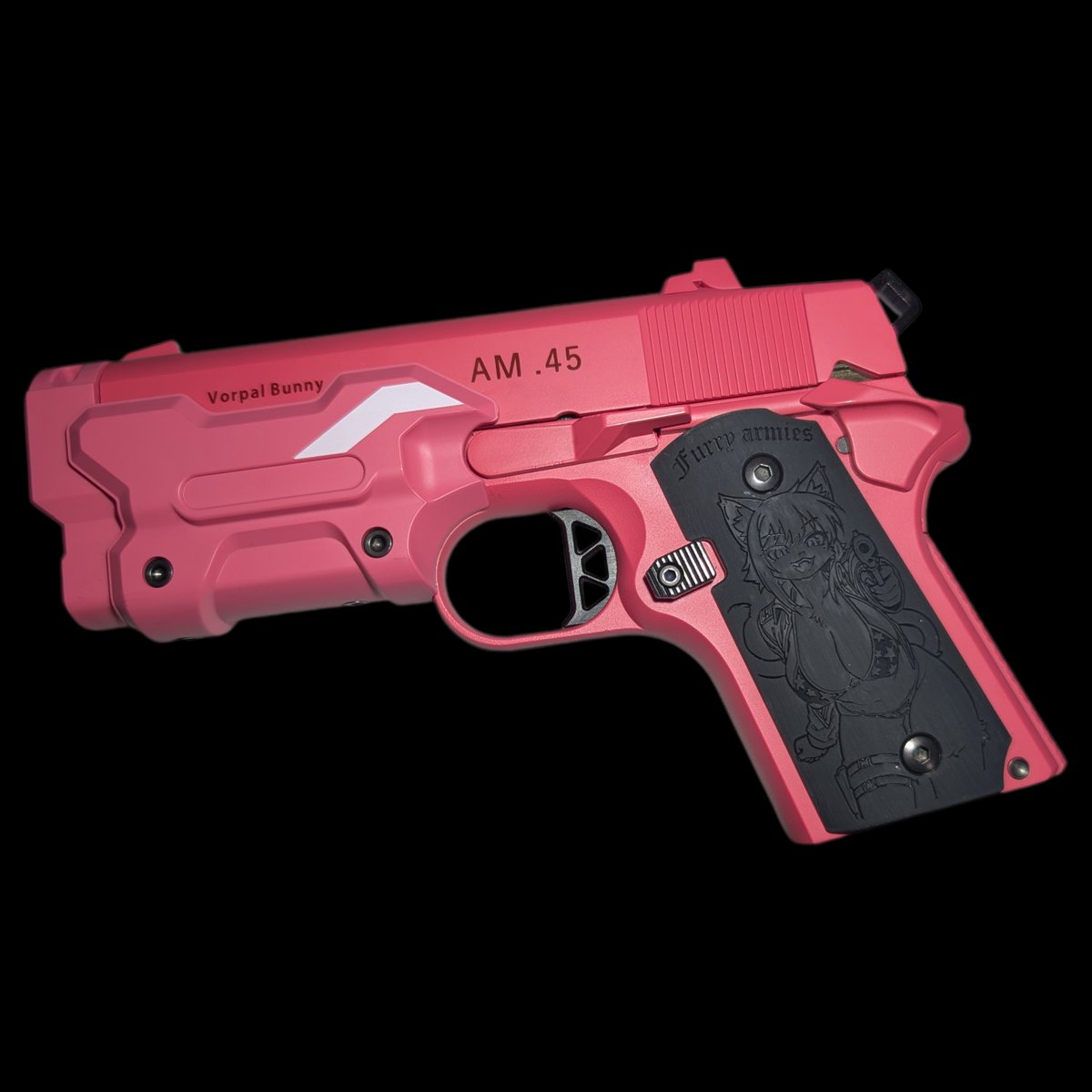 多くのご要望いただきました、コルトガバメント M1911用アイボリー調塗装グリップ ver.furry 本日21時ころ、固定ポストの各サイトで出品します。
再販希望頂いている、東京マルイ デトニクス.45グリップも、ヴォーパルバニー、AM45に無加工で取り付けられるよう改良中です。