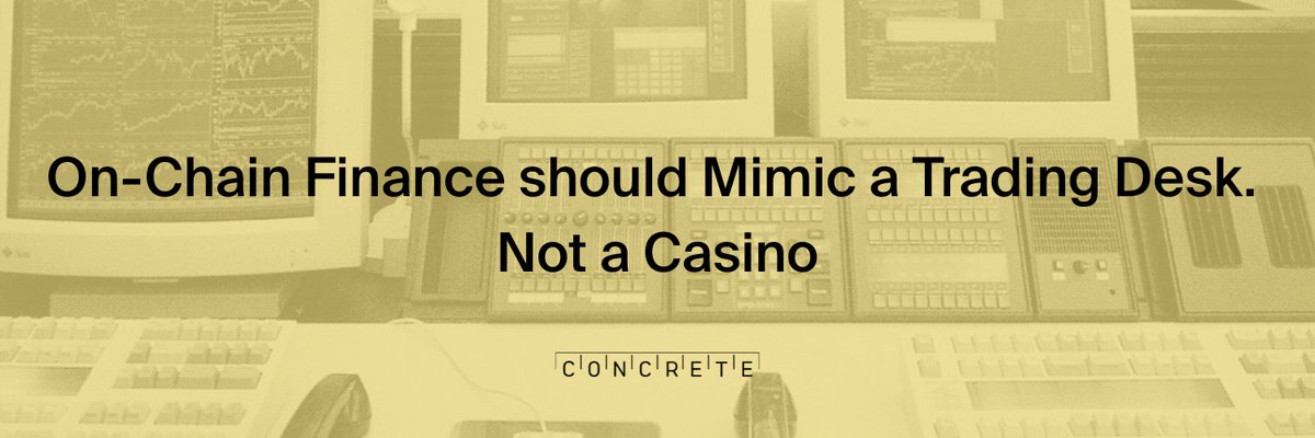 the future of onchain finance <a href="/ConcreteXYZ/">Concrete</a>

finance has always evolved through better infrastructure. 

digital banking made money faster and more accessible but the system is still fragmented and heavily reliant on intermediaries.

a thread;