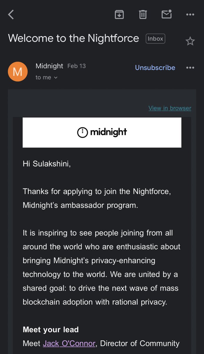 I’m excited to share that I’ve been selected as a Midnight Ambassador🌙✨ This opportunity means so much to me, allowing me to represent an amazing community, contribute my skills, and grow with inspiring people. 😍<a href="/MidnightNtwrk/">Midnight</a> 
#web3 #Midnight
