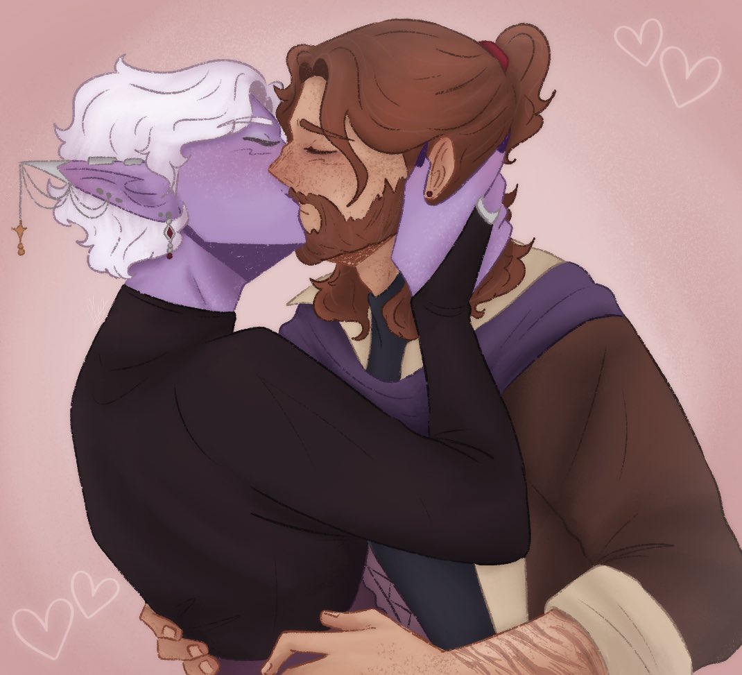 I’m still figuring out how to draw Beau and fjord..but I decided to draw all of them for Valentine’s Day in addition to the Caleb and Essek one ! :3 
#themightynein #fjorester #shadowgast #beauyasha