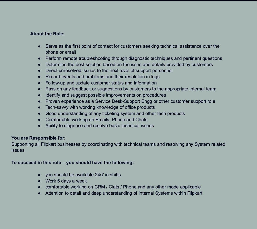 Jobs available 🚨🚨 Fresh call 🚨

ಕನ್ನಡಿಗರಿಗೆ/ಕನ್ನಡಪರರಿಗೆ ಮೊದಲ ಆದ್ಯತೆ ಕೊಡಲಾಗುವುದು. 
ಸಂಪೂರ್ಣ ವಿವರಗಳು ಇಲ್ಲಿವೆ, ಮುನ್ನುಗ್ಗಿ. 
#JobsinBangalore 
#ಕನ್ನಡಿಗರಿಗಾಗಿ_ಉದ್ಯೋಗ