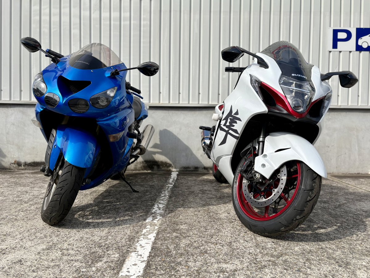 ☺︎︎︎︎さん専用ページ 隼のお迎えで バロンさんに来ました😊 代車のZX-14くん 乗りやすくて