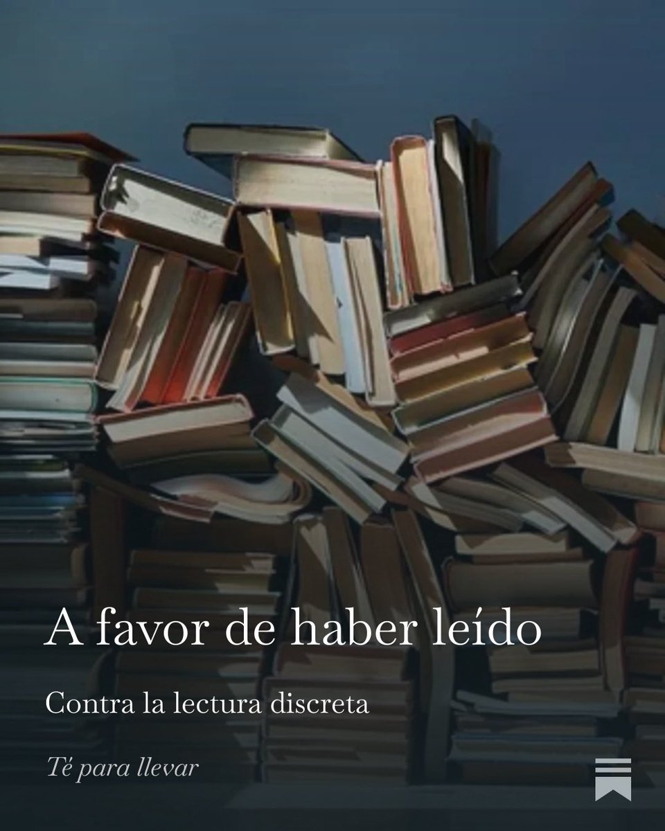 Últimamente me incomoda un poco ese discurso de «a la gente no le gusta leer, sino haber leído», tons escribí algo al respecto 👉🏻 nochaveznada.substack.com/p/a-favor-de-h…