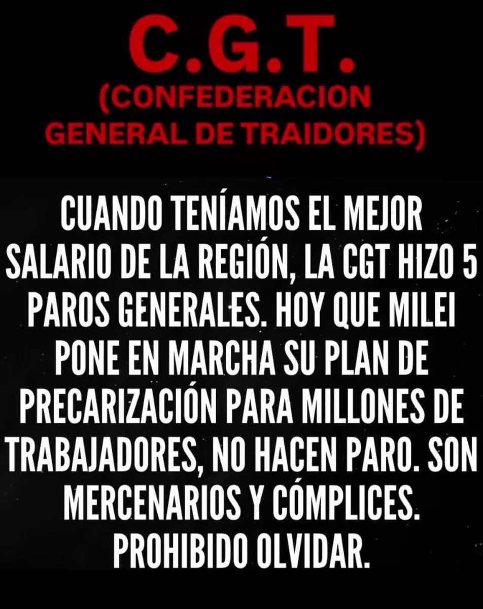 Con la Cabeza de los Dirigentes
Que entrgaron al pueblo 
Trabajador