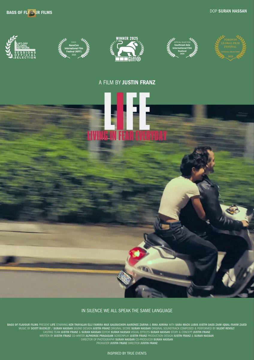 Berbekalkan modal kecil dan 2 iPhone, filem bisu tempatan ini dapat pengiktirafan antarabangsa. 

Tahukah anda, filem bisu #LIFELivingInFear, arahan pembikin filem tempatan, Justin Franz telah mendapat perhatian di beberapa Festival Filem Antarabangsa sejak tahun lepas. 

Filem