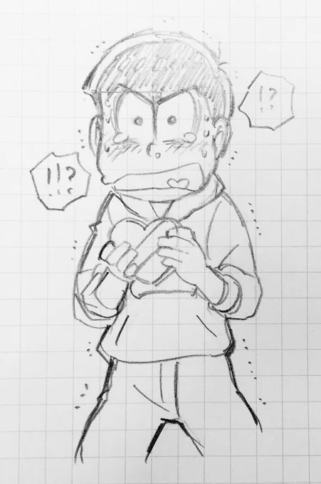 昔描いたチョコ貰ったカラ松 